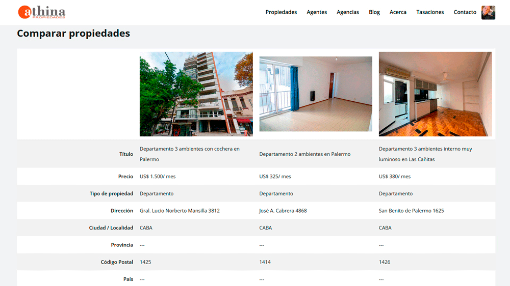 comparar propiedades comparar propiedades