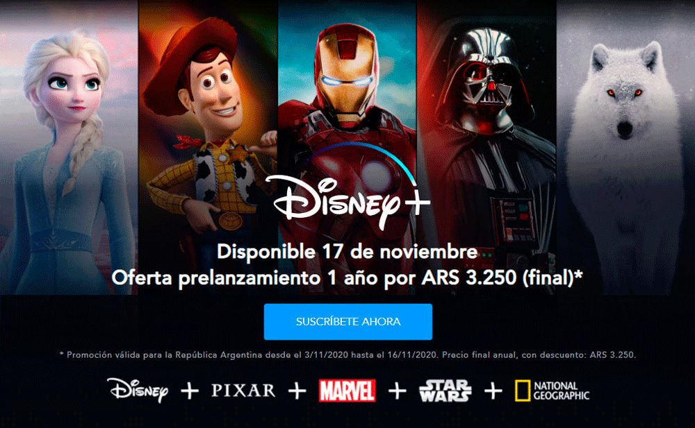 oferta pre lanzamiento disney