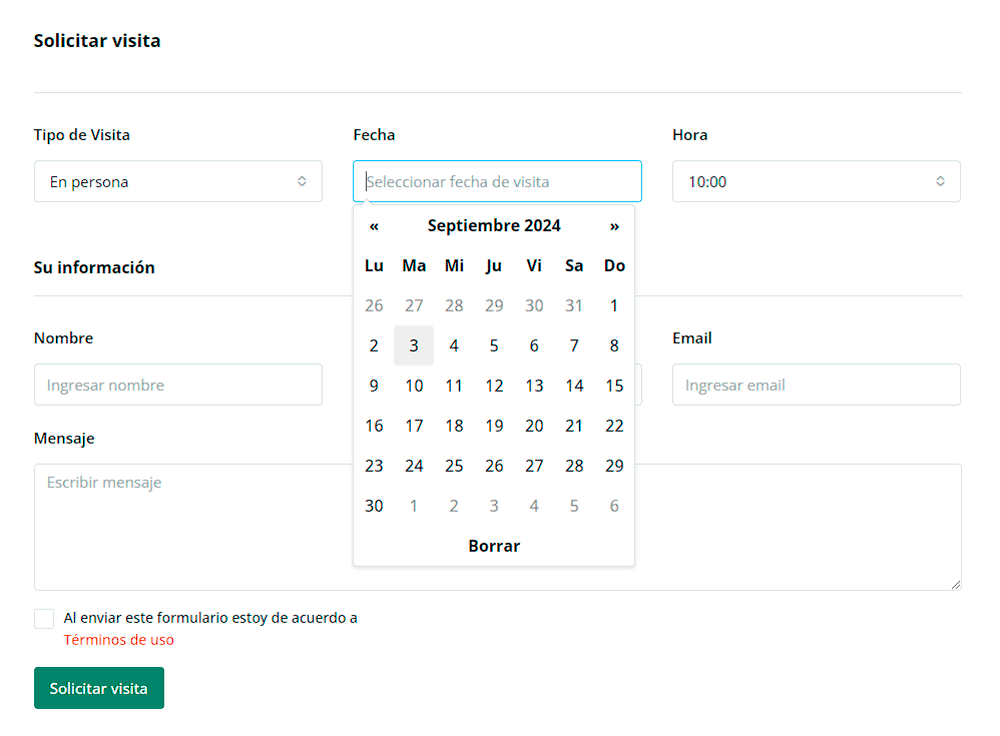 solicitar visita solicitar visita